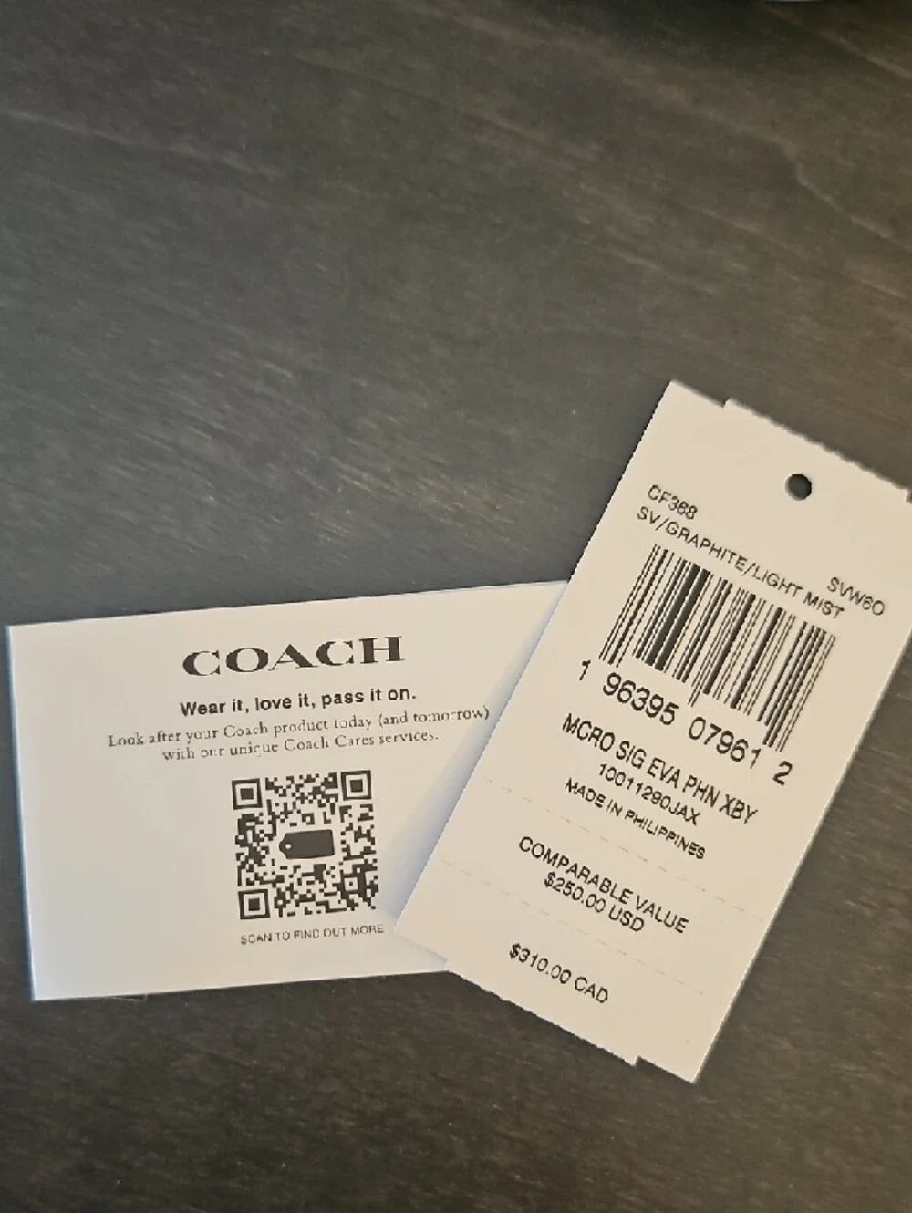 Coach Black Signature Crossbody with Light Blue Trim